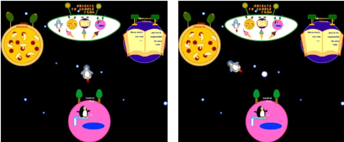 Fig. 4. The user say “Create a penguin.” and then “Name it Bob.” A penguin is created in front of the existing objects