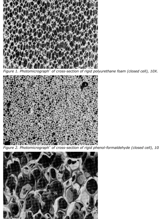 Figure 1. Photomicrograph * of cross-section of rigid polyurethane foam (closed cell), 10X.