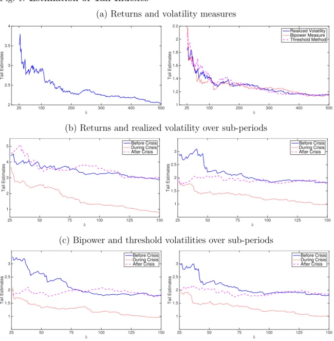 Fig. 1. Estimation of Tail Indexes
