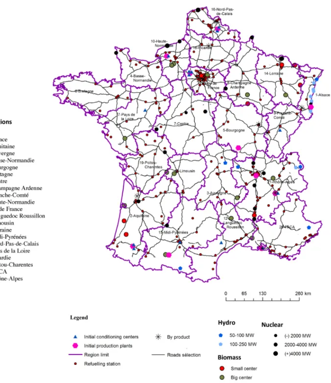 Fig. 4 – Elements of the HSC in France before optimisation in ArcGIS ® .