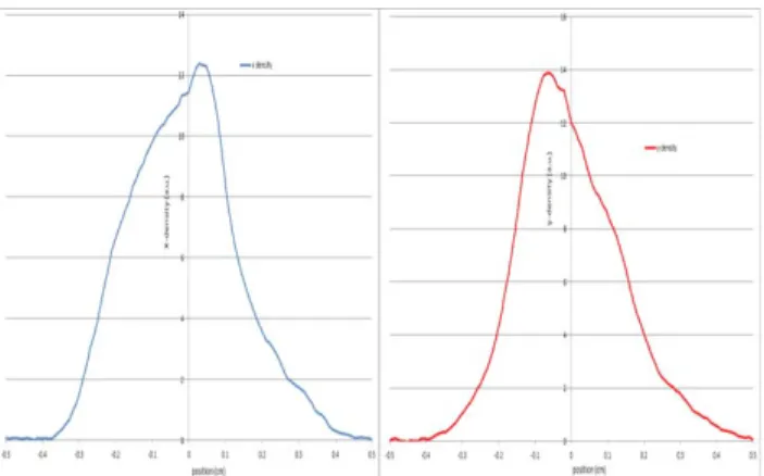 Figure 3: y-x density profile performed at a low intensity  beamline. 