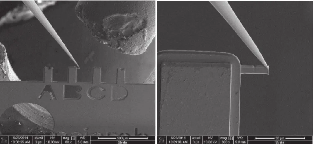 Figure 2.15: Image of thin foil for TEM observation in FIB equipment. 