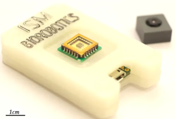 Fig. 1. The stand-alone version of the M 2 APix sensor in its custom- custom-made protective package containing the Teensy 3.2 board, i.e