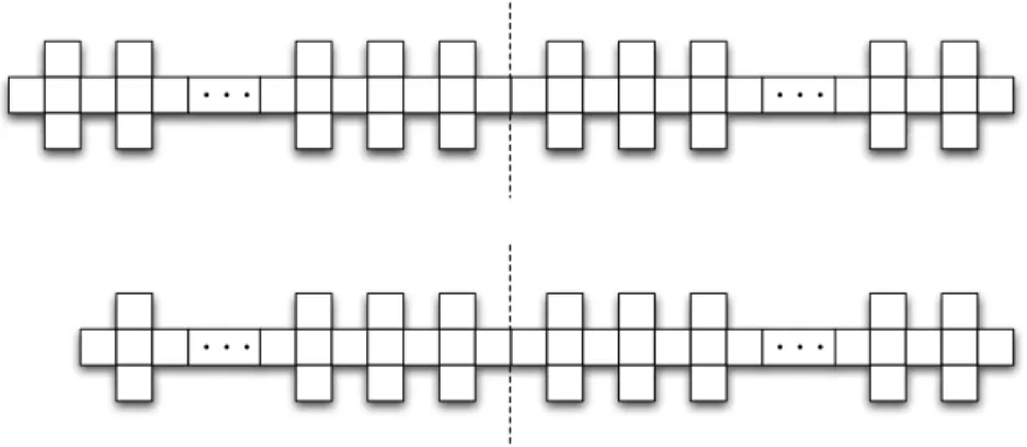 Fig. 6. The scolopendra, for k even and odd.