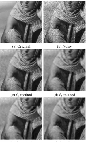 Figure 3: Denoising Barbara with a maximal intensity of 30.