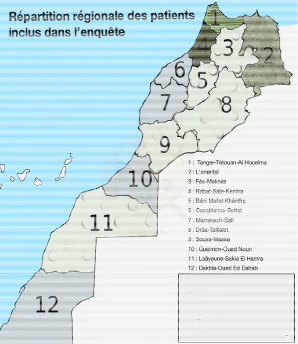 Figure 2  : Représentant la répartition administrative du Maroc 