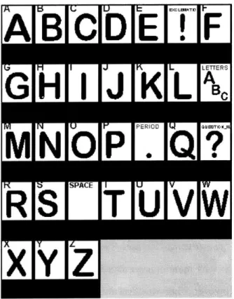 Figure  3-1:  An  image-based  alphabet  array  can  be  used  to  access  any  word  through spelling.