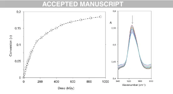 Fig. 1. Conversion profile measured by FTIR spectroscopy of a 10 m-thick film of EPN sample with 0.5 wt-% 