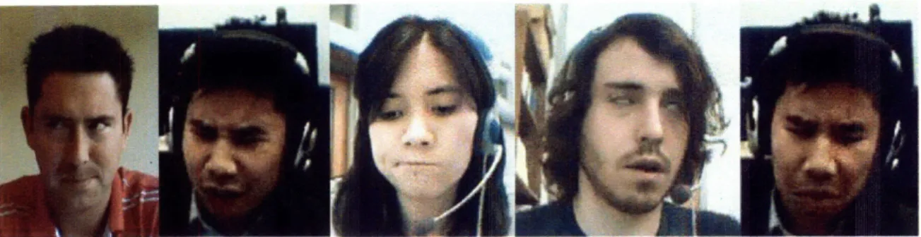 Figure 1-2:  Images  of different subjects during a communication error. Notice that different emotions  are  conveyed  e.g