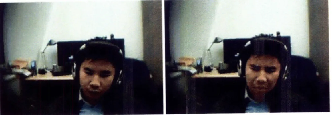Figure 4-3:  Sample  images  of a subject in the hidden camera dataset.  The first image is an example of the subject in a non-error  state, and the second  image is an example  of an  error-state