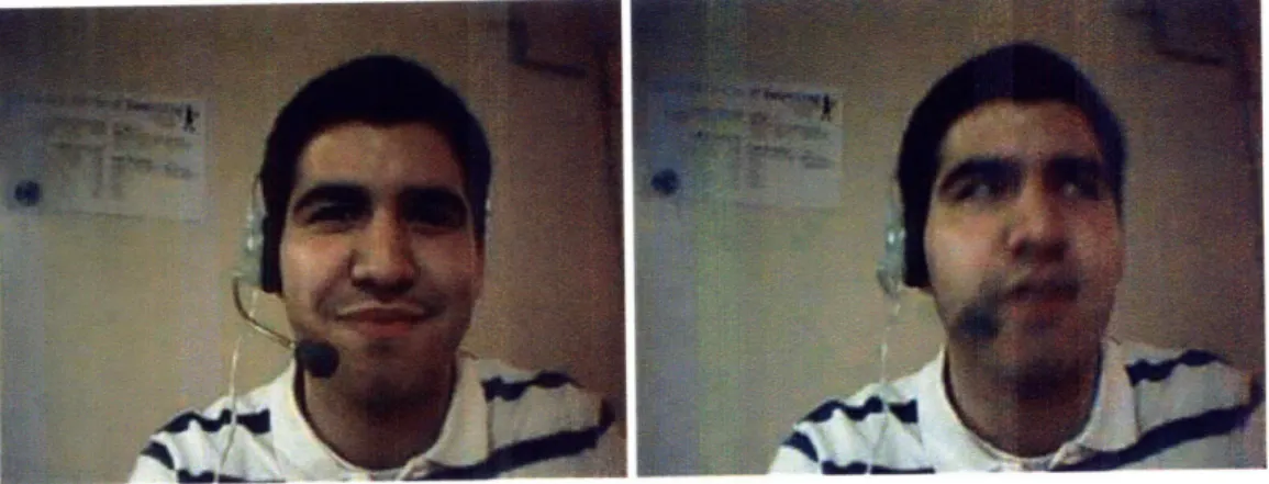 Figure 4-10:  Sample images  of a  subject  in the posed  expression  dataset.  The  left image is  an  example  of the subject  in  a non-error  state,  and the  right image is  an  example  of an error-state.