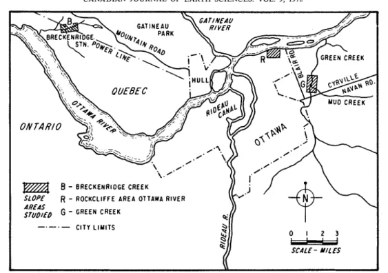 FIG.  1.  Map showing general  locations  of  inclinometers. 