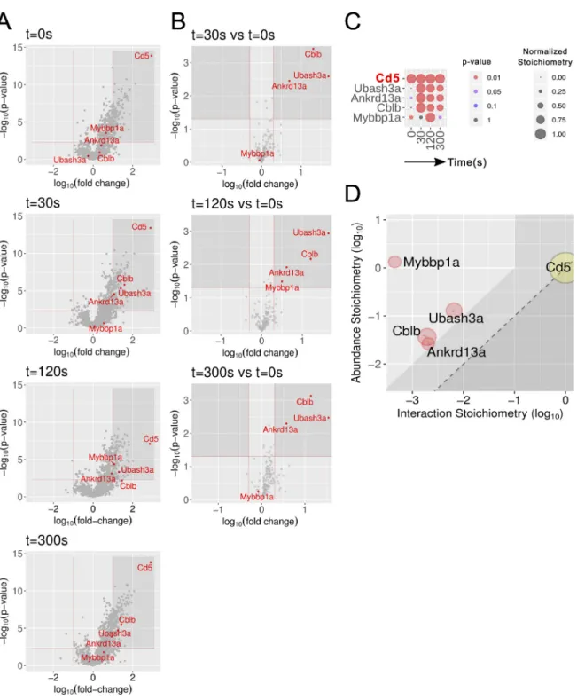 Figure 4. Composition and dynamics of the CD5 interactome of short-term – expanded CD4 + T cells from CD5 OST mice