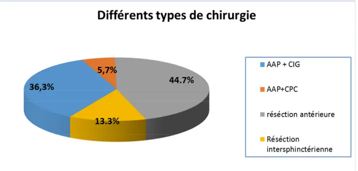 Figure 10 : Répartition des patients selon le type d´intervention chirurgicale 