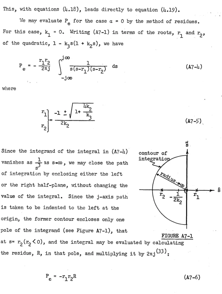 FIGURE A1-1 at s= r 2 (r 2 < 0), and the integral may be eval'uated by calculating the residue, R, in that pole, and multiplying it by 2nj (33):