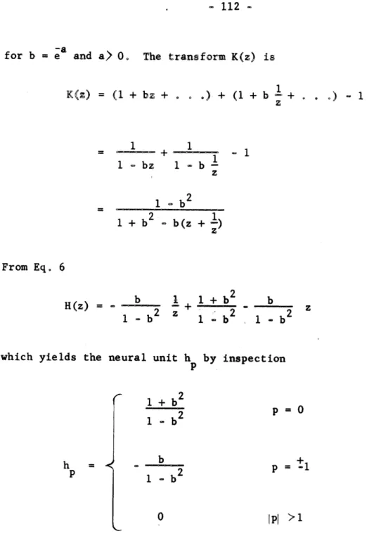Fig. A.2-3  illustrates  the  discrete  unit  and  its  resemblance  to  the v. Bekesy  structure.