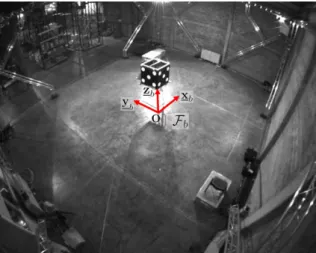 Figure 2: The initial position of the mobile platform of the CDPR CoGiRo seen from the first camera used to measure the pattern positions