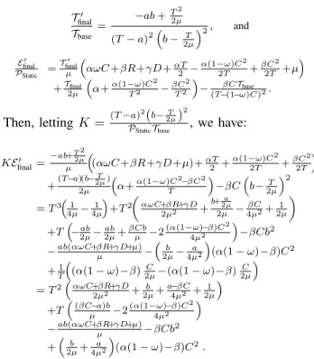 Figure 1: Time and energy ratios as a function of ρ, with C = R = 10 min, D = 1 min, γ = 0, ω = 1/2, and various values for µ.