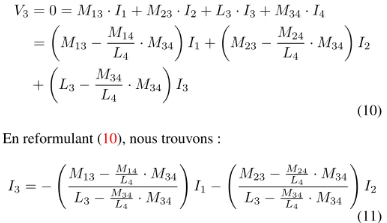 Fig. 1. Schéma de principe de calcul de l’inductance mutuelle