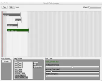 Figure 10: SimpleTuilesLooper allows for the temporal composition of sound processes by relying on libTuiles.