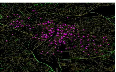 Fig. 1. 255 delivery addresses in Lyon