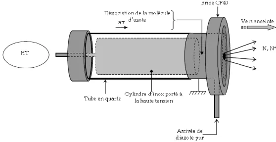 Figure III.5 : Schéma de la source de type plasma à décharge (GDS) [1] 