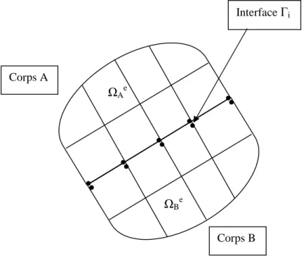 Figure 5.2 : Discrétisation du domaine Ω et de l'interface Γ i   . 
