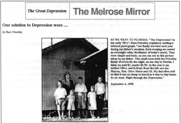Figure 5-1  From  The Melrose Mirror series  on the Great Depression