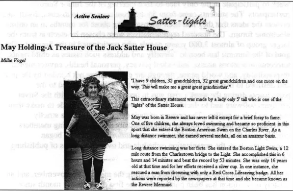 Figure 5-2 From the  Satter-lights series featuring  stories  about Active Seniors