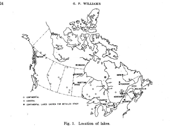 Fig.  1.  Location  of  lakes. 