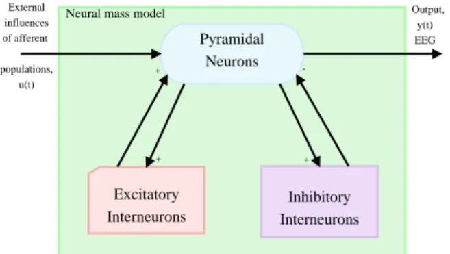 Fig. 1: Functional relationship between neural populations for the model in [8].