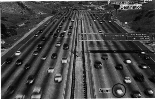 Figure  1-1:  Driving  to  a destination:  a large, high-dimensional,  uncertain  sequential deci- deci-sion making  problem.