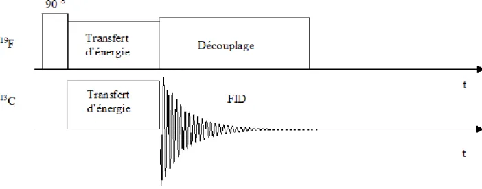 Fig. 2.6. Représentation schématique de la séquence de Cross Polarisation (CP). 