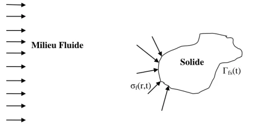 Figure 1.1 : Représentation d’un corps solide dans un écoulement de  fluide 