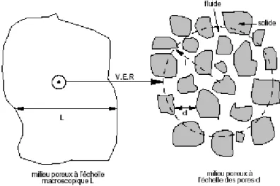 Figure 1.1 : Représentation schématique du volume élémentaire représentatif  