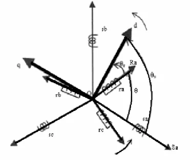 Fig. I.1 Modèle de la machine asynchrone dans le repère triphasé 