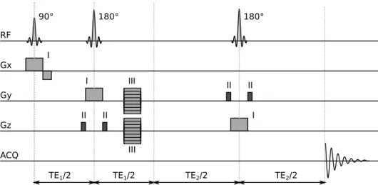 Figure 1.8: Chronogramme de la séquence d'impulsion CSI (Chemical Shift Imaging) en 2D