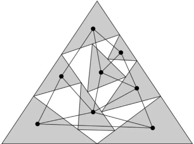 Fig. 1. A strict tiling primal-dual contact representation by triangles