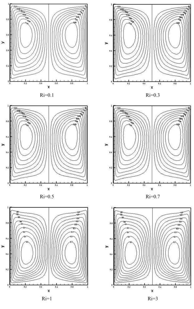 Figure IV-4 : Champ dynamique dans les cas de la convection forcée,  