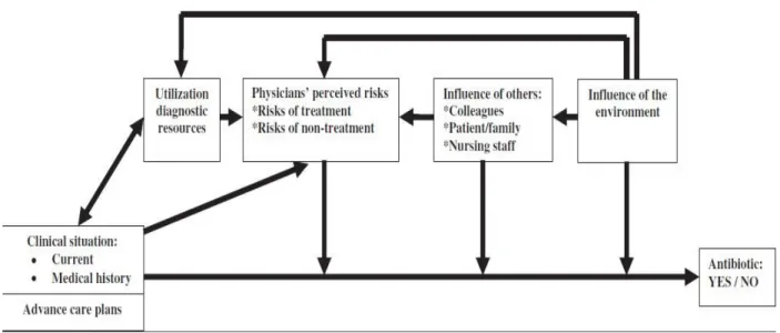 Figure 3: Cadre conceptuel des facteurs influençant la prescription d’antibiotique (Van Buul et al 2014) 