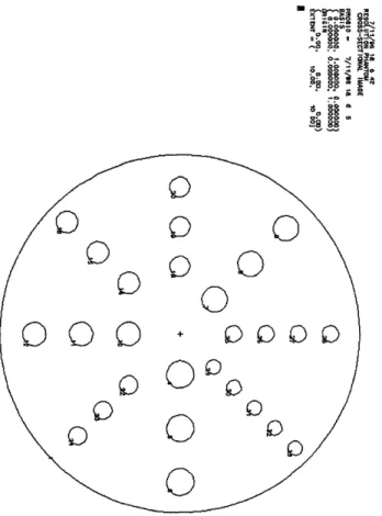 Figure  3-4:  The  cross-sectional  image  of  the  resolution  phantom  as  generated  using MCNP's  internal  plotting  routine.