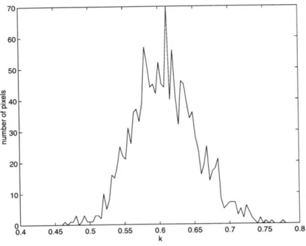 Figure  4-1:  Histogram  of k  within  the  ROI  of a  typical  projection  image.