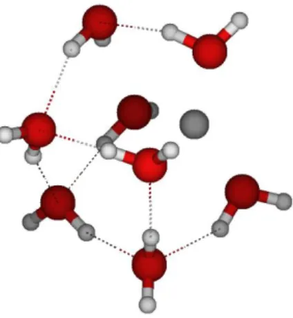 Figure S 11  : Li +  optimized structure with 8 water molecules . E = -611.204611 H = -611.203667  O     1.500144    -1.216588     1.567900 Li    -0.428585    -0.979776     1.606160  O    -1.365364    -2.094219     0.169051  O     1.203842    -1.648857    