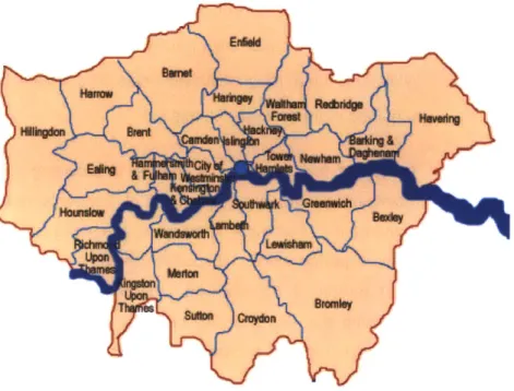 Figure 4.2  - Map  of London Boroughs