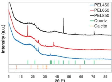 Fig. 6. FTIR spectrum of beech bark pellet and its associated chars obtained from pyrolysis at 450, 650 and 850 ◦ C.