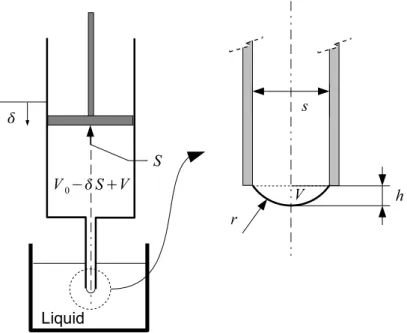 Figure 2: Schematic diagram of the bubble and the syringe