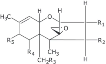 figure 6 - Structural formula of type-A trichothecenes Table 5 - Structural formula of type-a trichothecenes