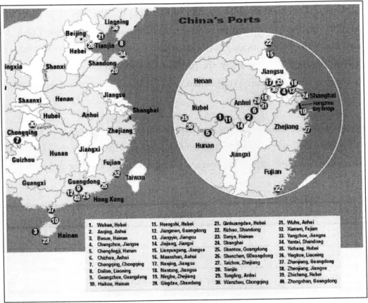 Figure  2-5:  Location  of major  Chinese ports.