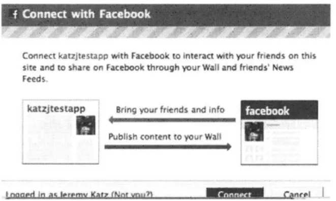 Figure  6-3:  The user  allows  the  site  to  use  their  Facebook  identity