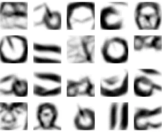 Figure 2.5: Final reconstructions for the twenty features in the mixed case.